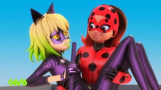 KITTY NOIRE AND SCARABELLA ALL SCENES  Miraculous Ladybug Season 5 Episode 10 quotTransmissionquot [upl. by Derwood]