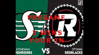 Saskatchewan Roughriders vs Ottawa Red Blacks  pregame thesskroughriders [upl. by Enylorac]