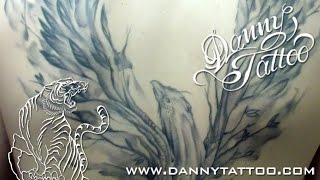 Arvore Passaro Bird Tree Tattoo TimeLapse  Danny Tattoo  Brasilia [upl. by Ainud]