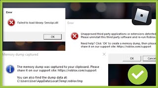 RobloxFailed To Load Library MFPlatDLL  Unapproved Third Party Application or Extensions Detected [upl. by Masry13]