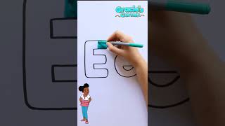 Learning to draw the letter E with Gracies Corner graciescorner [upl. by Gorlin54]