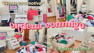 CÓMO LIMPIO Y ORDENO MI CUARTO limpieza extrema organiza conmigo [upl. by Nanoc280]