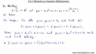 Beispiel zu linearen Abbildungen Teil I  Mathematik Video Erklärung [upl. by Arimlede330]