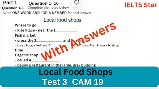 Test 3 Cambridge 19 Local food shops Listening with Answer  IELTS listening Local Food Shops [upl. by Callida]