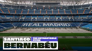 The AMAZING pitch retraction at the new Santiago Bernabéu stadium  Real Madrid [upl. by Elinnet775]