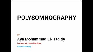 Polysomnography sleep Study [upl. by Watt]