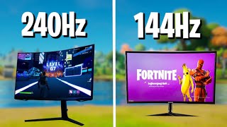 144Hz VS 240Hz Fortnite Gameplay On A Monitor [upl. by Denman458]