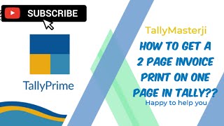 How to print Two pages invoice on one page in Tally tallyprime accounting [upl. by Brok]