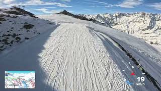 Zermatt to Italy 4K POV ski run 13km Matterhorn Glacier Paradise 3883m  Valtournenche [upl. by Novit]