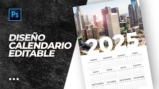 Plantilla Calendario 2025 descargable  Photoshop Tutorial  Wall Calendar [upl. by Berey]