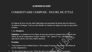 COMMENTAIRE COMPOSÉ  Les Figures de Styles [upl. by Nilesoj]