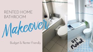 RENTED HOME BATHROOM MAKEOVER  Budget Upcycle Renter friendly [upl. by Aonehc171]