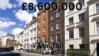 £8600000 Mayfair Town House w Cinema  London Real Estate [upl. by Ewall532]