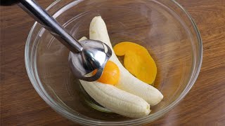 mix 2 bananas and 2 eggs in just 10 minutes  Irresistible dessert with no oven no flour [upl. by Yeung]