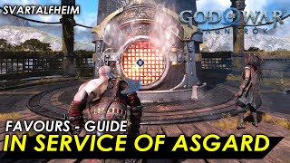 How to complete In Service of Asgard  Favours  SVARTALFHEIM شرح  God of War Ragnarok [upl. by Ahsykal]