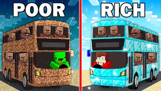 Mikey POOR vs JJ RICH BUS TRIP Survival Battle in Minecraft Maizen [upl. by Htebharas]