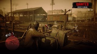 Saint Denis port shootout 1500 bounty escape [upl. by Anwaf]