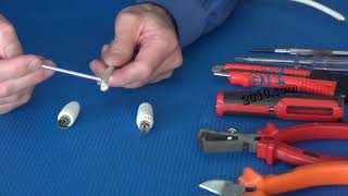 How to put a Coaxial Connector on TV Cable  How to Cut Strip and Crimp a TV Coax Cable  TV plug [upl. by Acire]