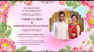 WEDDING CEREMONY  Varsha N Bhat amp Siddharth Manik Katkade  8 November 2024 [upl. by Emolas]