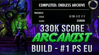 ESO Infinite Archive BROKEN ARCANIST BUILD  330K Score SOLO 1 Leaderboard Record PS5 EU [upl. by Ocsic189]