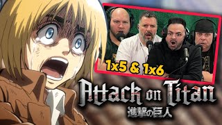 First time watching Attack on Titan reaction episodes 1X5 amp 1X6 Sub [upl. by Einram249]