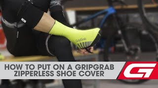 How to Put on a GripGrab Zipperless Shoe Cover [upl. by Eenej]