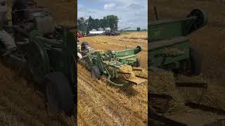 Baling with a John Deere 14t and John Deere 50 [upl. by Bendicta684]