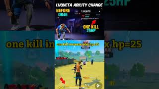 Luqueta Ability After OB46😱 Luqueta Skill Change freefire shorts [upl. by Braden]