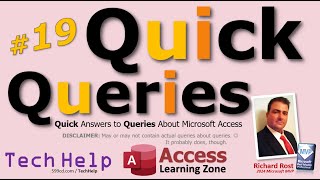 Microsoft Access Quick Queries 19 MultiPage Forms Referential Integrity Numeric Sort More [upl. by Renrut]