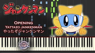 Jankenman OP 1 Yattazo Janken Man Piano Cover  Synthesia Piano Tutorial [upl. by Annuahs]