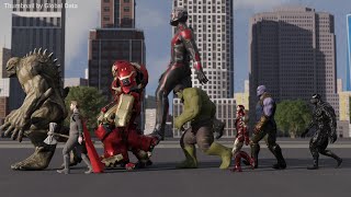 MARVEL Size Comparison 3d  MCU Animation Size comparison [upl. by Dulcinea889]