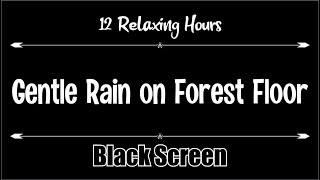 Gentle Rain on Forest Floor 12 hours Dark Screen Relaxation Sleep Calm Relax Black Screen [upl. by Acirtal]