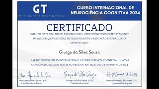 Certificados do Curso de Neurociência Cognitiva 2024 [upl. by Nallek]