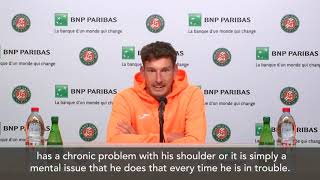 Every time it gets hard he asks for doctor CarrenoBusta on Djokovic [upl. by Retseh]