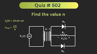 Full Wave Rectifier Solved Problem  Quiz  502 [upl. by Ken]