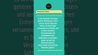 Feste und Feiertage learngerman deutschlernen lernedeutsch germanlessons foryou [upl. by Wendy]