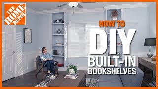 DIY BuiltIn Bookshelves  The Home Depot [upl. by Anicnarf293]