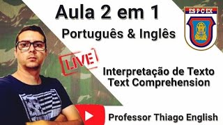 Português e Inglês ESA EsPCEx Interpretação de texto  Text Comprehension [upl. by Oravla]