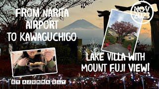 Autumn in Japan 2023  Narita Airport to Kawaguchigo Mount Fuji  Our stay in Lake Villa Kawaguchigo [upl. by Wilhide389]