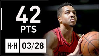 CJ McCollum Full Highlights Blazers vs Grizzlies 20180328  42 Points [upl. by Enaamuj]