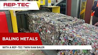 Baling Ferrous and NonFerrous Metals with a Twin Ram Baler [upl. by Legnaleugim]