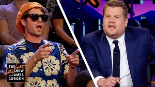 James Corden Deals with Persistent Heckler [upl. by Drhacir]