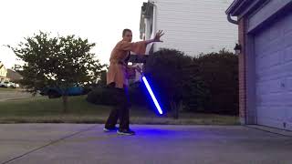 Reenacting Obi Wan vs Darth Vader from Obi Wan Kenobi episode 6 in my Jedi Costume [upl. by Otxis]