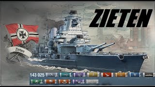 World of Warships  ZIETEN x234 Secondary armament [upl. by Madonia]