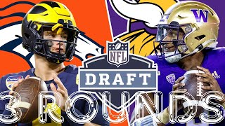 3 ROUND 2024 NFL MOCK DRAFT  DENVER SNAGS A QB [upl. by Jephum504]