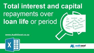 Total Interest and capital paid over loan life or period in Excel [upl. by Wildee]