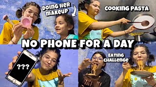 NO PHONE For A DAY Challenge bohot cringe 😬📱 [upl. by Otanod]