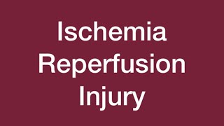 Ischemia Reperfusion Injury 💫 [upl. by Lenoil]