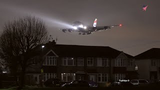 Its hard to sleep here  Airbus A380 Nighttime Approach near Homes [upl. by Joiner]