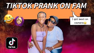 HILARIOUS TIKTOK PRANK ON FAM 🤣🤣😭🔥MUST WATCH [upl. by Elhsa]